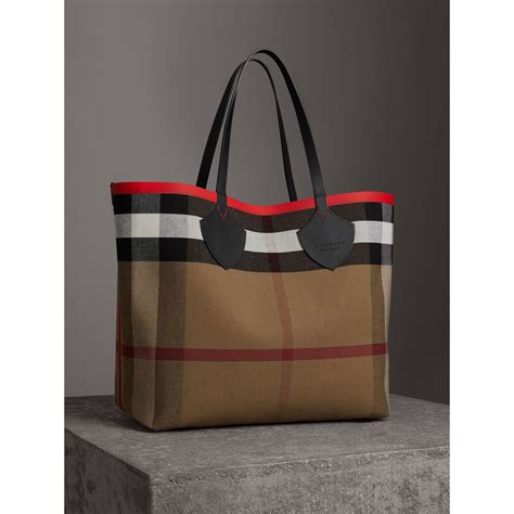 burberry small reversible tote|burberry checked canvas tote bag.